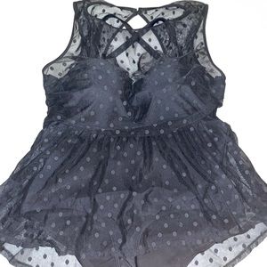 Torrid Black Mesh Polka Dot Swimsuit Size 3 ♥️